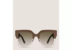 TWO-TONE OVERSIZED SQUARE SUNGLASSES